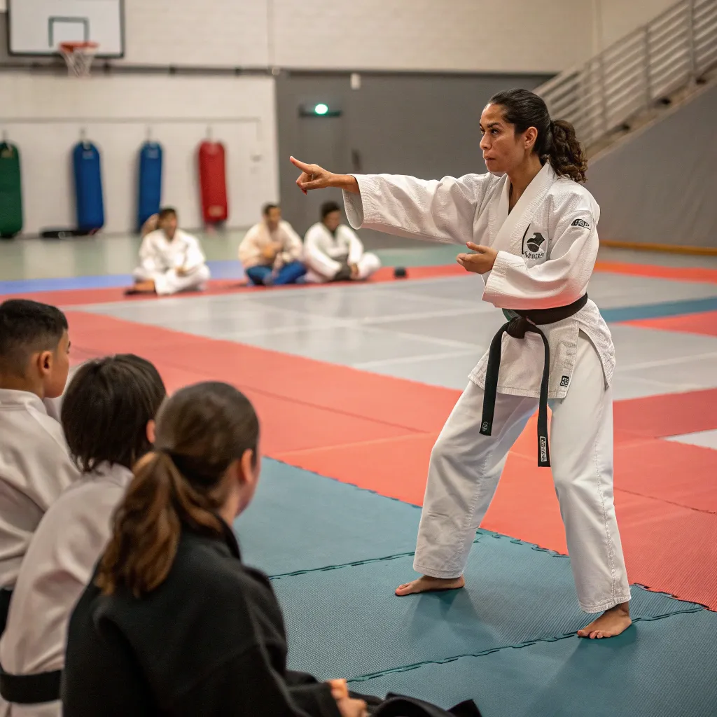 Sophia Lee teaching a self-defense seminar